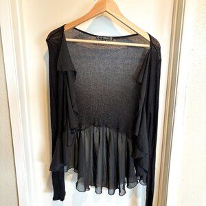 Black mesh Tulle Cover Up Cardigan